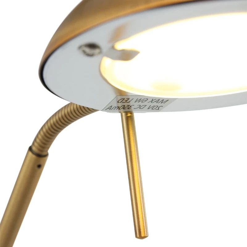 Mexlite Biron LED Vloerlamp | 8W 2700K 650lm 827 | Dimbaar | Brons/Wit