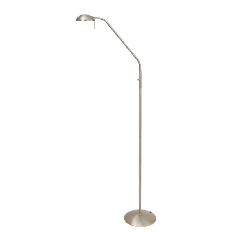 Mexlite Biron LED Vloerlamp | 8W 2700K 650lm 827 | Dimbaar | Staal/Wit