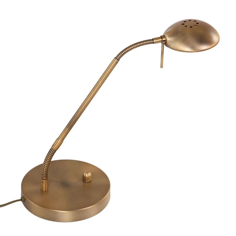 Mexlite Biron LED Tafellamp | 8W 2700K 650lm 827 | Dimbaar | Brons/Wit