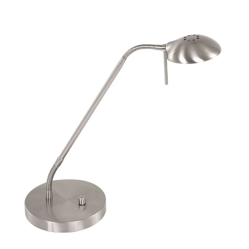 Mexlite Biron LED Tafellamp | 8W 2700K 650lm 827 | Dimbaar | Staal/Wit