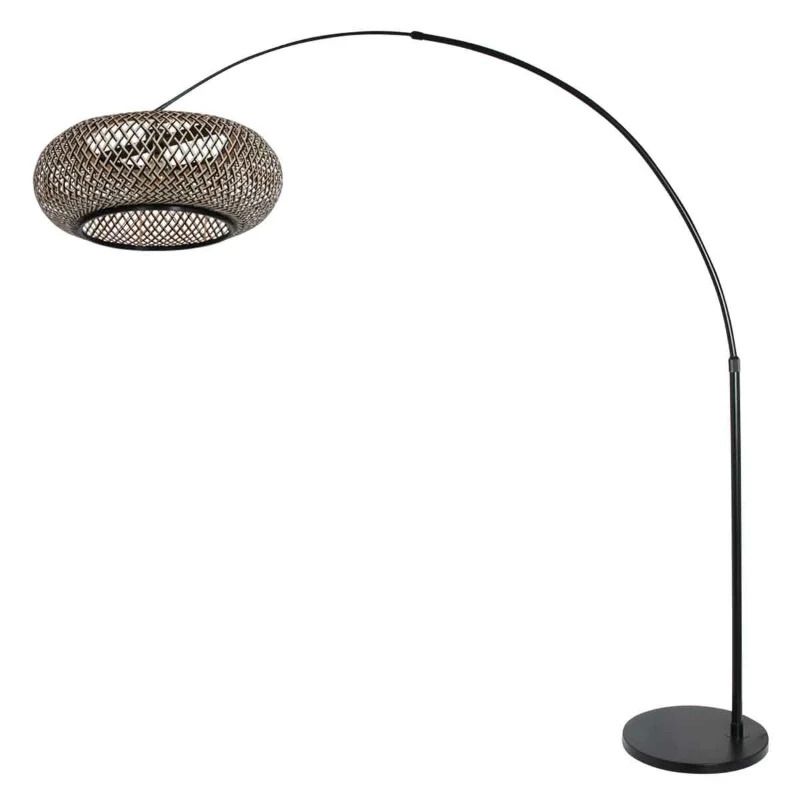 Steinhauer Maze-Natural LED Vloerlamp | 1x E27 40W | Dimbaar | Hout/Zwart