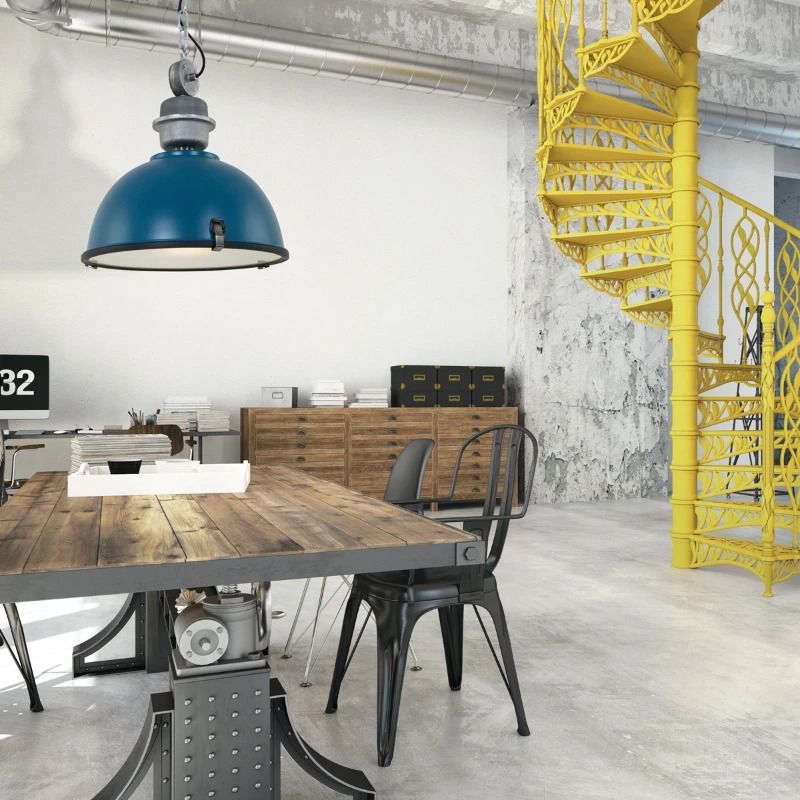 Steinhauer Bikkel LED Hanglamp | 1x E27 40W | Dimbaar | Blauw/Staal