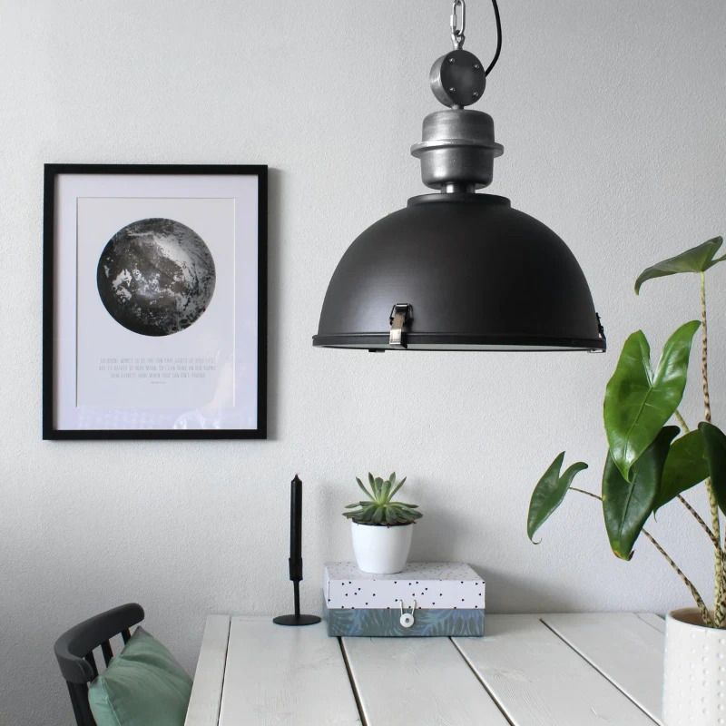 Steinhauer Bikkel LED Hanglamp | 1x E27 40W | Dimbaar | Wit/Zwart