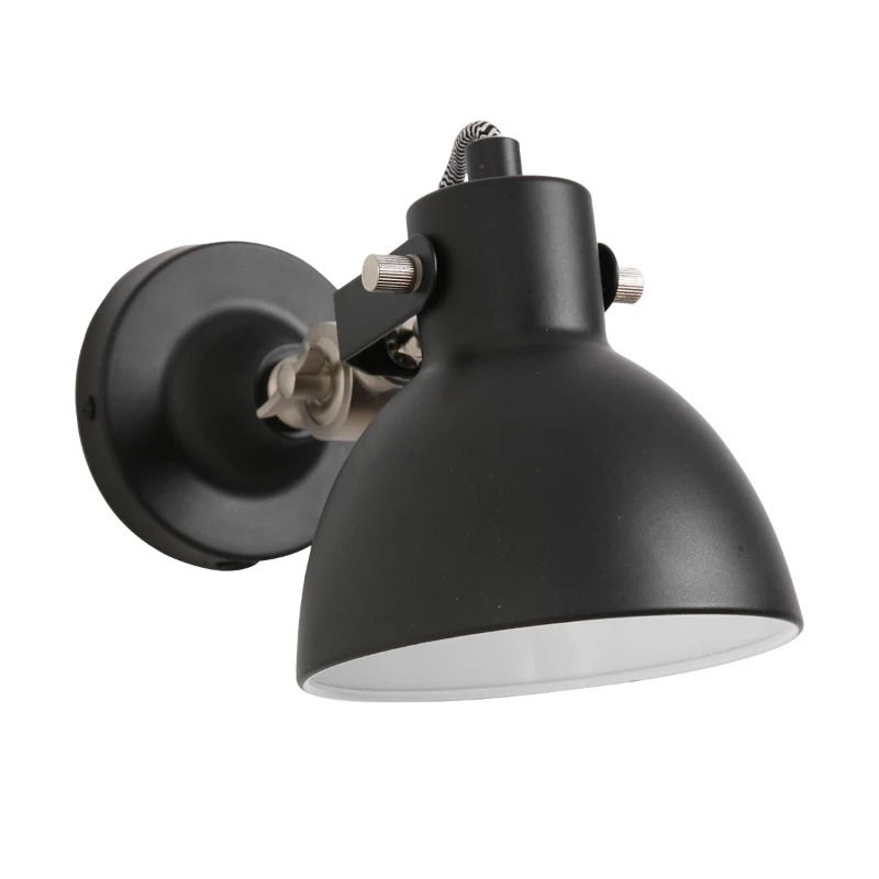 Mexlite Cera LED Wandlamp | 1x E14 40W | Dimbaar | Staal/Zwart