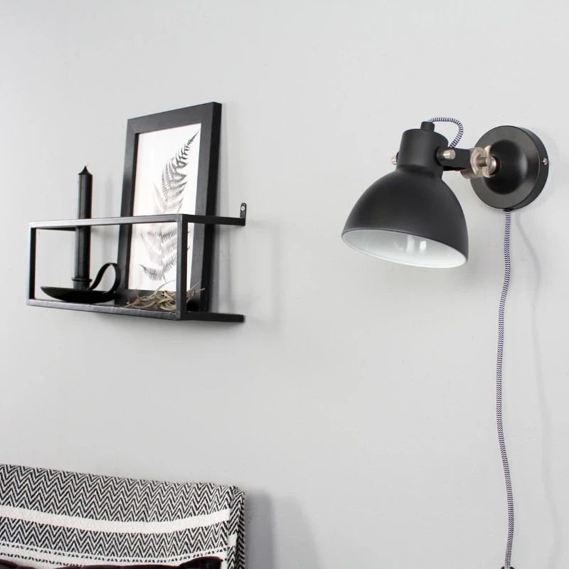 Mexlite Cera LED Wandlamp | 1x E14 40W | Dimbaar | Staal/Zwart