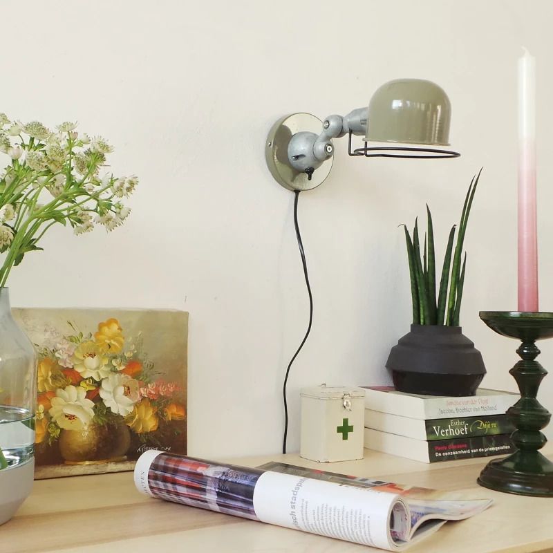 Mexlite Davin LED Wandlamp | 1x E14 40W | Dimbaar | Aluminium/Groen