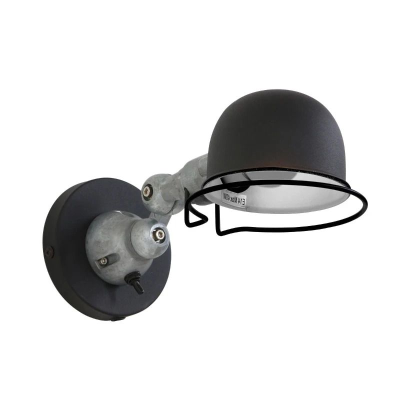 Mexlite Davin LED Wandlamp | 1x E14 40W | Dimbaar | Aluminium/Zwart