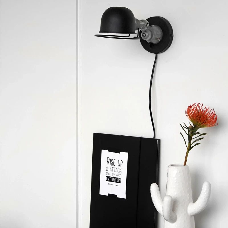Mexlite Davin LED Wandlamp | 1x E14 40W | Dimbaar | Aluminium/Zwart