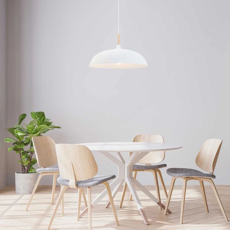 Mexlite Bjorr LED Hanglamp | 1x E27 40W | Dimbaar | Hout/Wit
