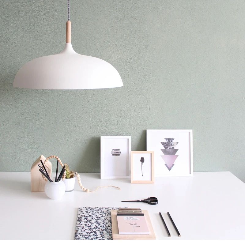 Mexlite Bjorr LED Hanglamp | 1x E27 40W | Dimbaar | Hout/Wit