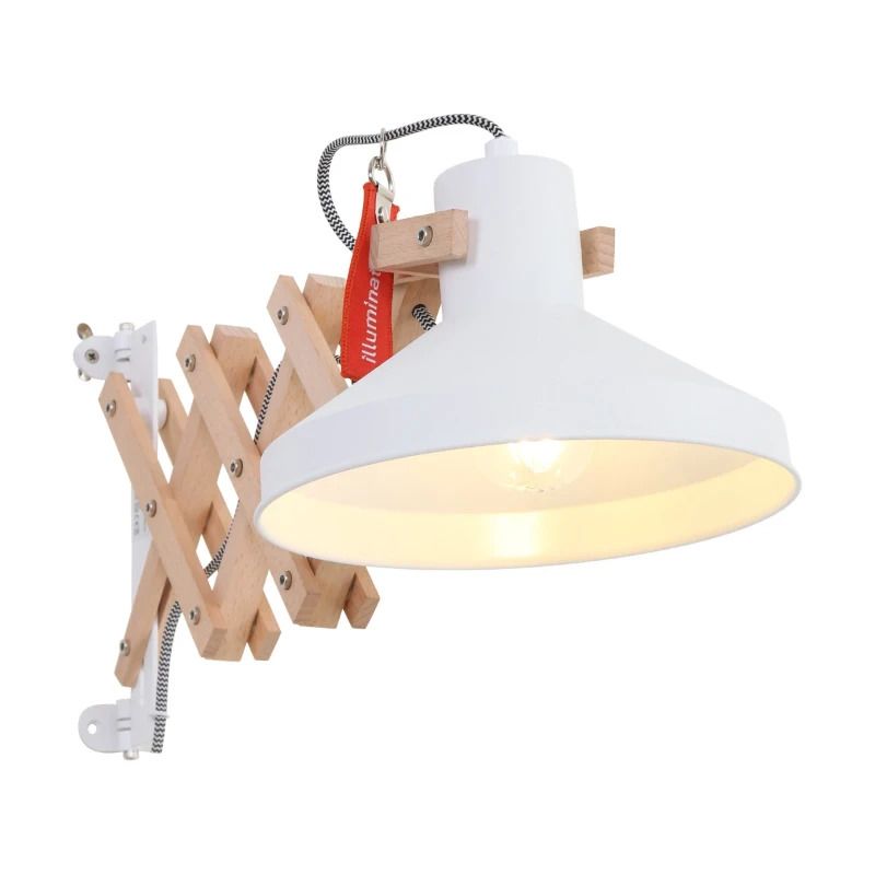 Anne Light Woody LED Schaarlamp | 1x E27 40W | Dimbaar | Hout/Wit
