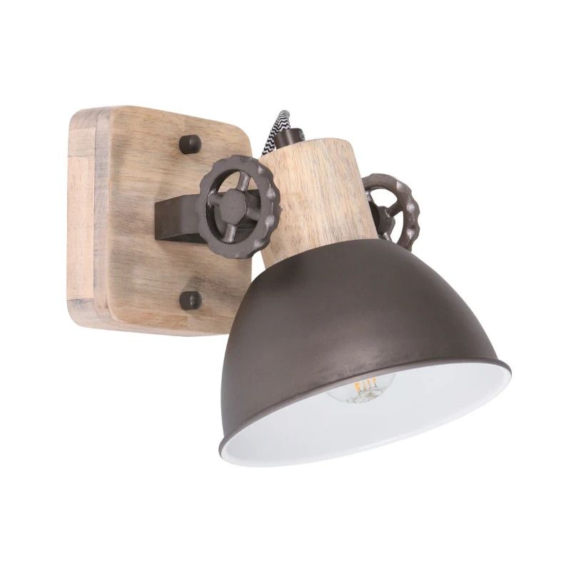 Mexlite Gearwood LED Plafondlamp | 1x E27 40W | Dimbaar | Hout/Zwart