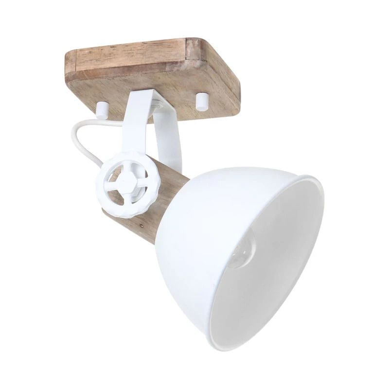 Mexlite Gearwood LED Plafondlamp | 1x E27 40W | Dimbaar | Hout/Wit