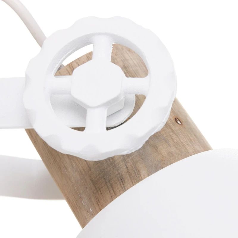 Mexlite Gearwood LED Plafondlamp | 1x E27 40W | Dimbaar | Hout/Wit