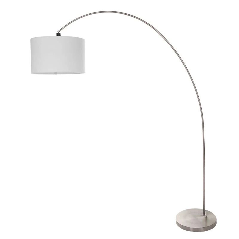 Mexlite Solva LED Staande Booglamp | 1x E27 40W | Dimbaar | Staal/Wit