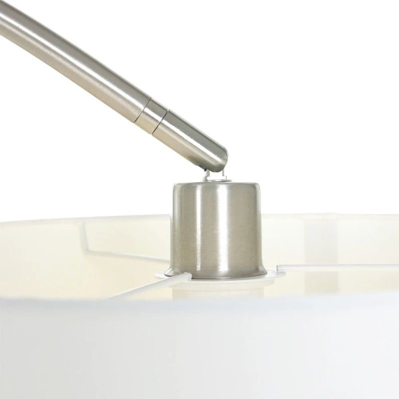 Mexlite Solva LED Staande Booglamp | 1x E27 40W | Dimbaar | Staal/Wit