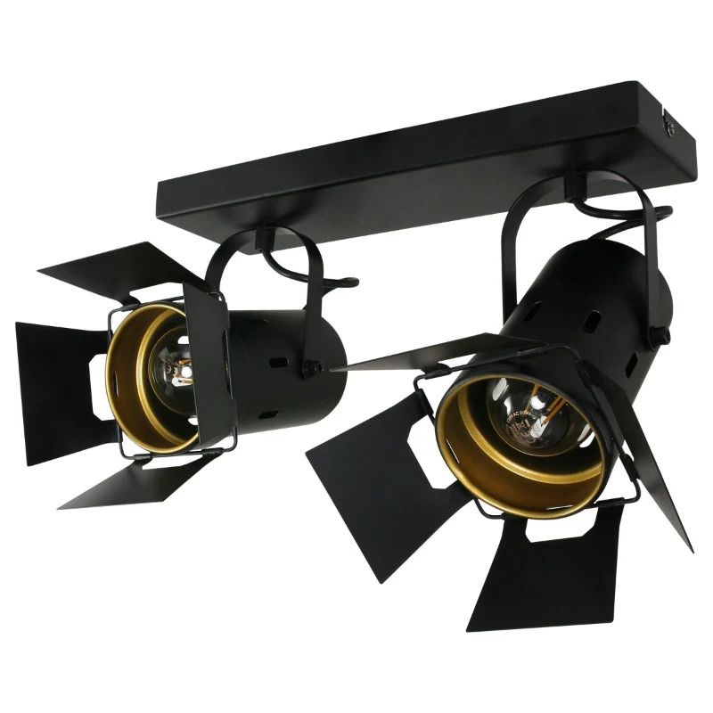 Mexlite Carree LED Plafondspot | 2x E27 40W | Dimbaar | Zwart