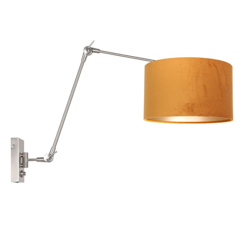 Steinhauer Prestige Chic LED Wandlamp | 1x E27 40W | Dimbaar | Goud/Staal/Zilver