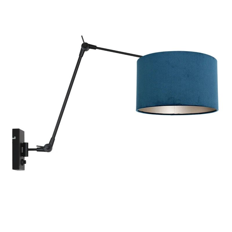 Steinhauer Prestige Chic LED Wandlamp | 1x E27 40W | Dimbaar | Blauw/Zwart