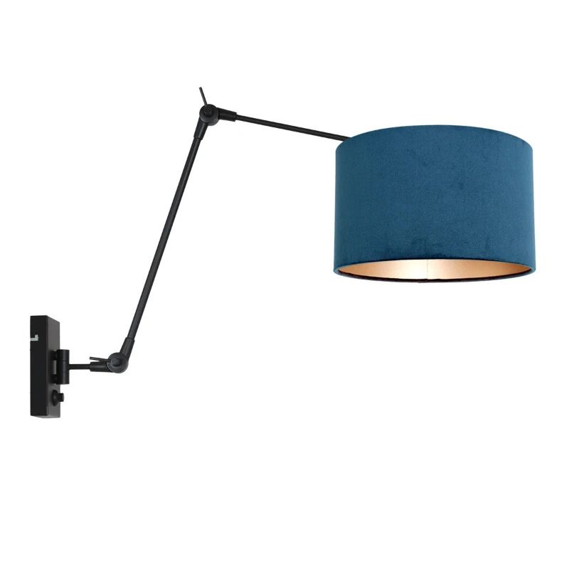 Steinhauer Prestige Chic LED Wandlamp | 1x E27 40W | Dimbaar | Blauw/Zwart