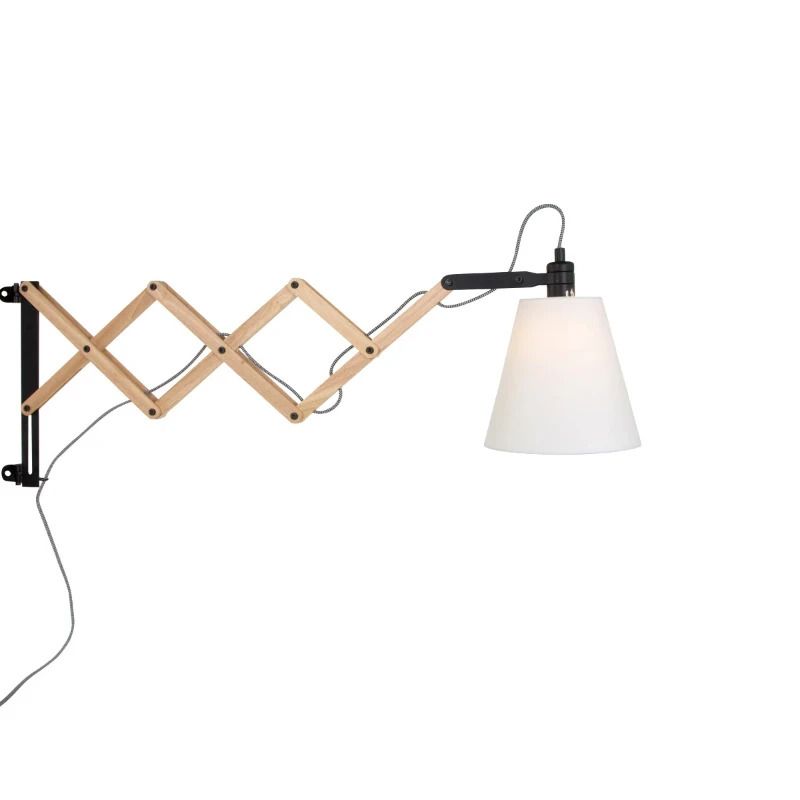 Mexlite Dion LED Wandlamp | 1x E14 40W | Dimbaar | Creme/Hout