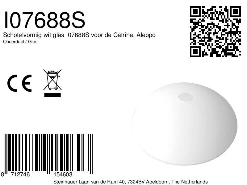 Steinhauer Onderdeel | Schotelvormig Wit Glas Voor De Catrina, Aleppo
