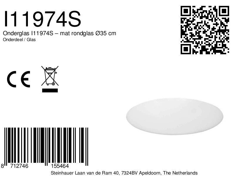 Steinhauer Onderdeel | Onderglas – Mat Rondglas Ø35 Cm