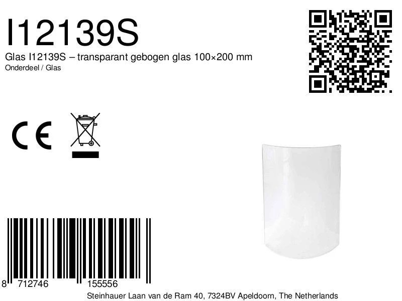 Steinhauer Onderdeel | Glas – Transparant Gebogen Glas 100×200 Mm
