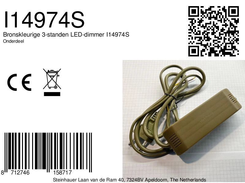 Steinhauer Onderdeel | Bronskleurige 3-Standen Led-Dimmer