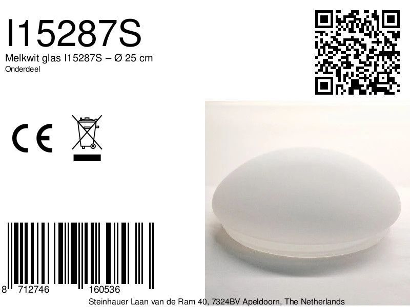 Steinhauer Onderdeel | Melkwit Glas – Ø 25 Cm