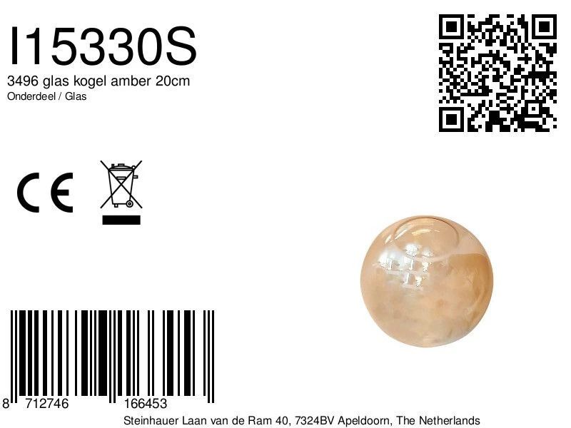 Steinhauer Onderdeel | 3496 Glas Kogel Amber 20Cm