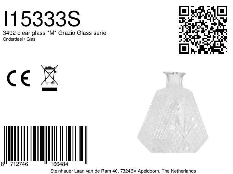 Steinhauer Onderdeel | 3492 Clear Glass *M* Grazio Glass Serie