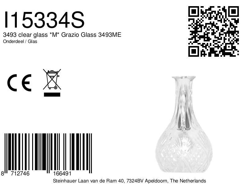 Steinhauer Onderdeel | 3493 Clear Glass *M* Grazio Glass 3493Me