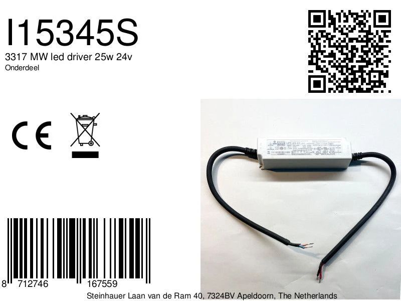 Steinhauer Onderdeel | 3317 Mw Led Driver 25W 24V