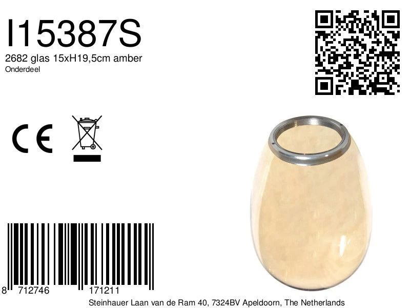 Steinhauer Onderdeel | 2682 Glas 15Xh19,5Cm Amber