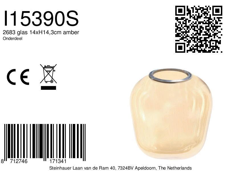 Steinhauer Onderdeel | 2683 Glas 14Xh14,3Cm Amber