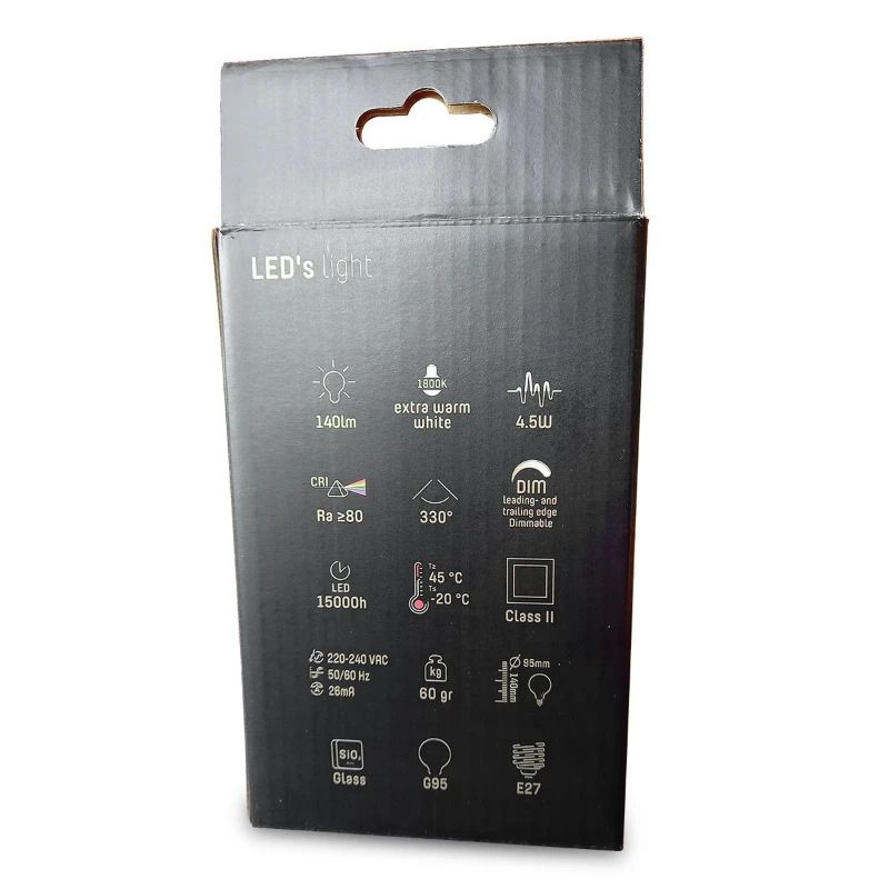 Mexlite E27 LED Globelamp | 4.5W 1800K 140lm 818 | Dimbaar