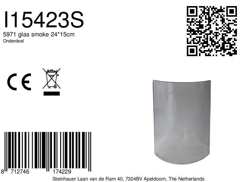 Steinhauer Onderdeel | 5971 Glas Smoke 24*15Cm