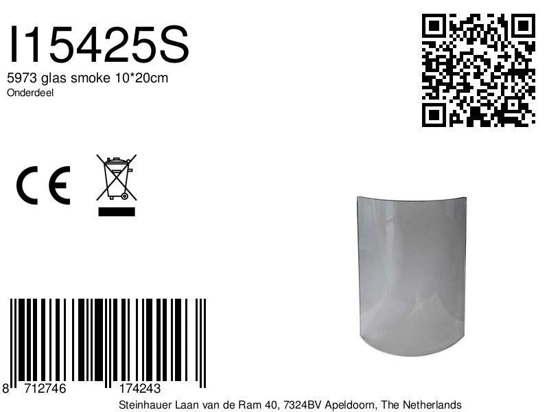 Steinhauer Onderdeel | 5973 Glas Smoke 10*20Cm