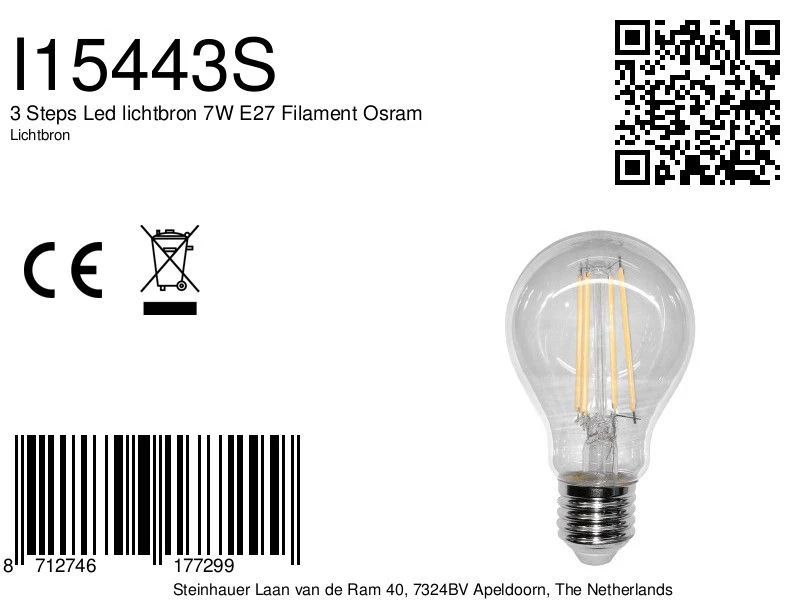 Mexlite E27 LED Lamp | 40W 2700K 806lm 927 | Dimbaar
