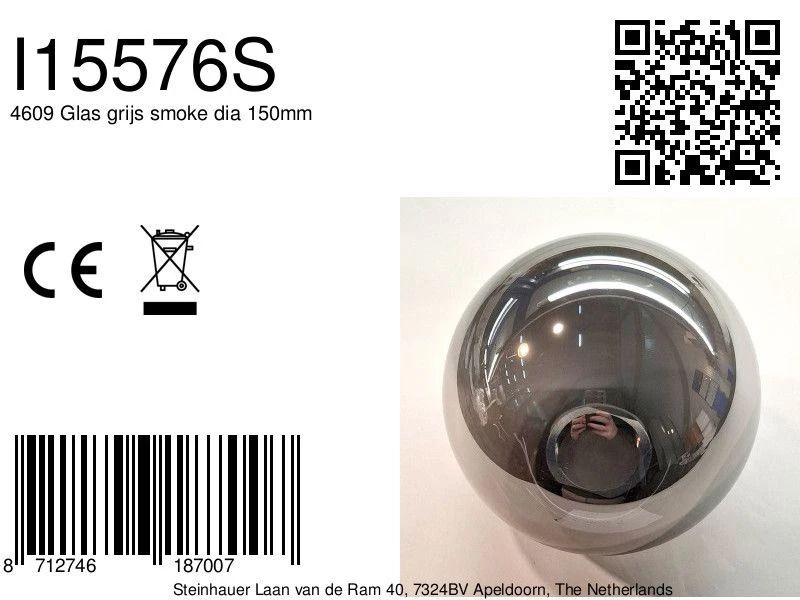 Steinhauer Onderdeel | 4609 Glas Grijs Smoke Dia 150Mm