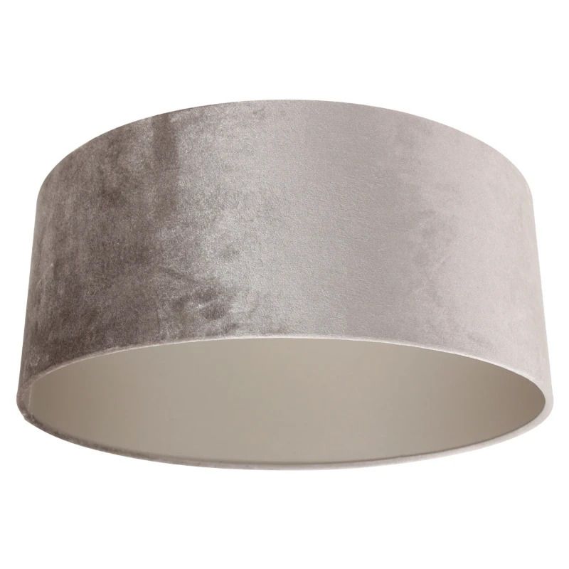 Steinhauer Lampenkap | Grijs/Taupe Velours Lampenkap ⌀50Cm Met E27 Support