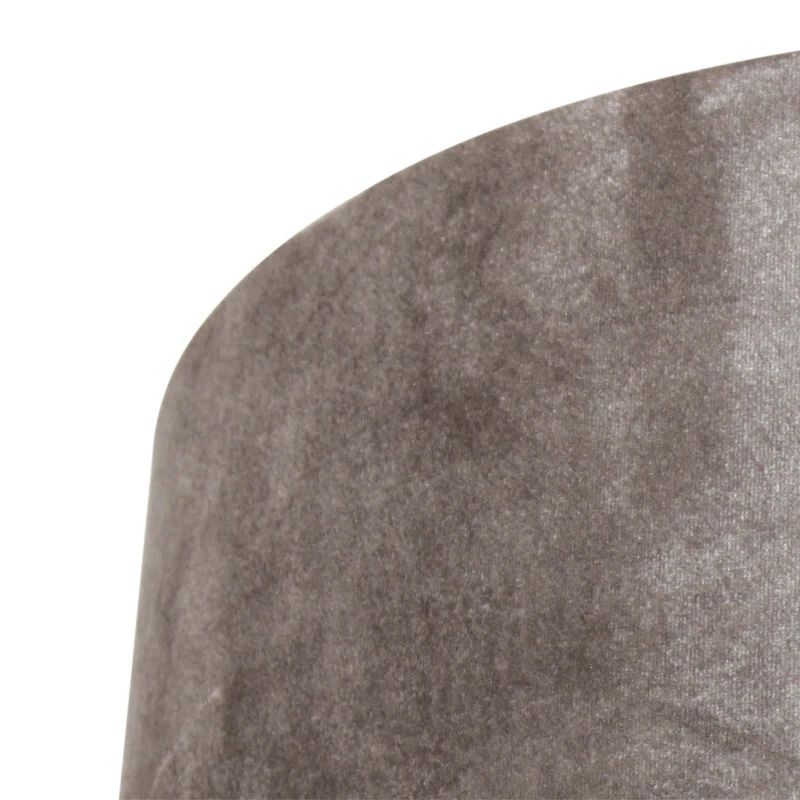 Steinhauer Lampenkap | Grijs/Taupe Velours Lampenkap ⌀50Cm Met E27 Support
