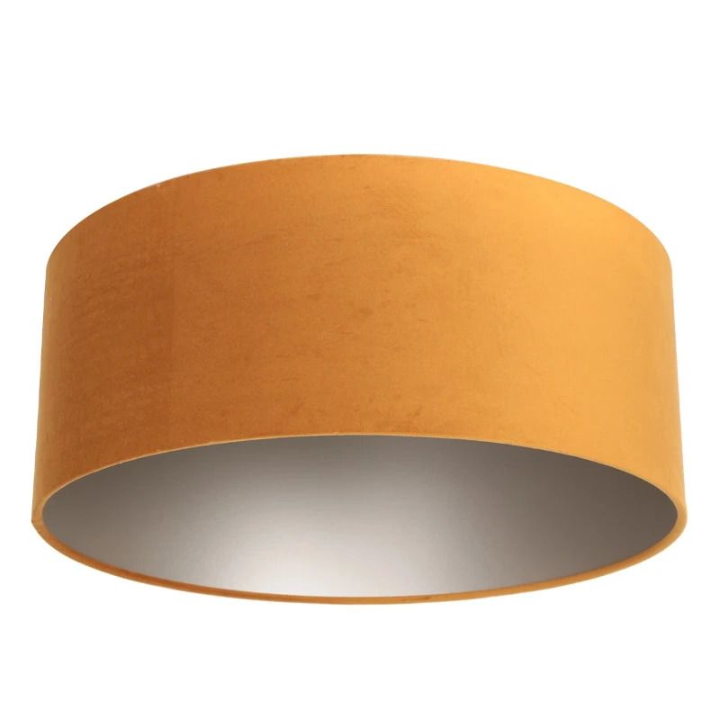 Steinhauer Lampenkap | Goud/Geel Velours Lampenkap ⌀50Cm Met E27 Support