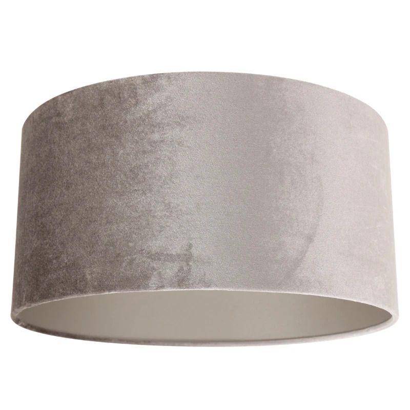 Steinhauer Lampenkap | Grijs/Taupe Velours Lampenkap ⌀40Cm Met E27 Support