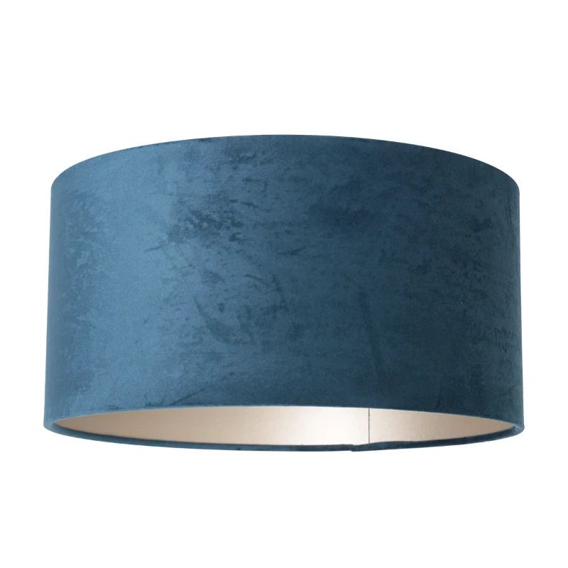 Steinhauer Lampenkap | Blauw Velours Lampenkap ⌀40Cm Met E27 Support