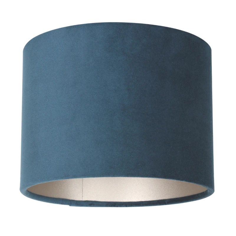 Steinhauer Lampenkap | Blauw Velours Lampenkap ⌀20Cm Met E27 Support