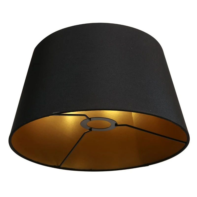 Mexlite Lampenkap | Zwart Linnen Lampenkap ⌀30Cm Met E27 Onder Support