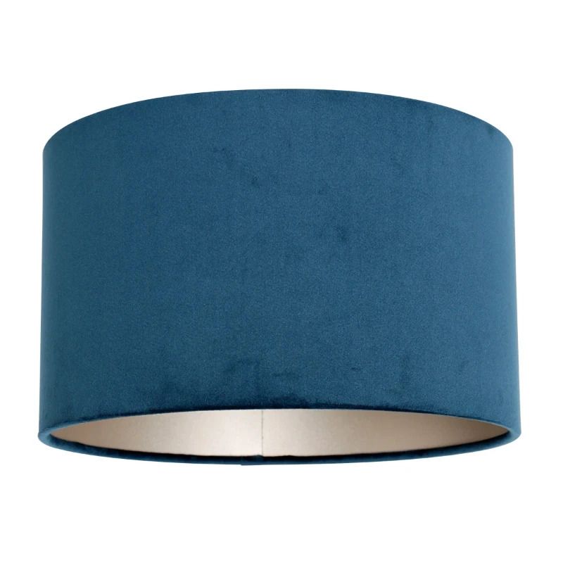 Steinhauer Lampenkap | Blauw Velours Lampenkap ⌀30Cm Met E27 Support