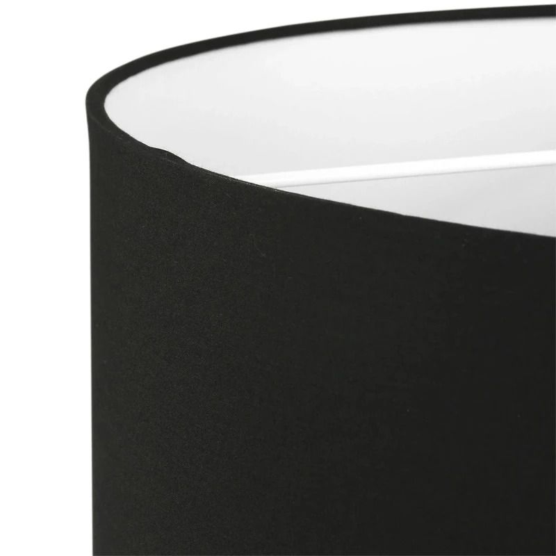 Mexlite Lampenkap | Zwart Linnen Lampenkap ⌀ 40Cm Met E27 Support